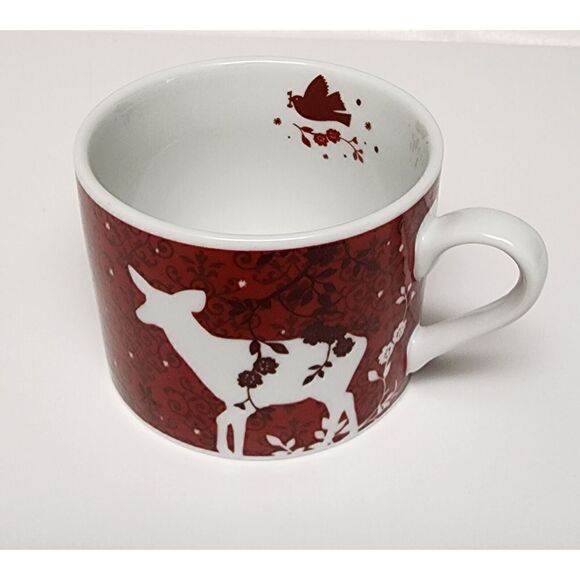 Rosanna Deer & Birds Red Porcelain Stacking Teapot & Teacup for One - Picture 6 of 12